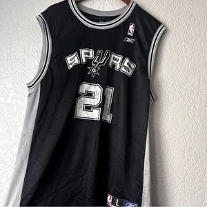 Reebok Black and White Spurs Game Jersey
